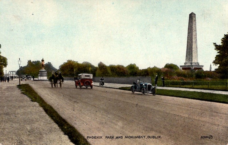 Dublin, Ireland - Driving in Phoenix Park by the Wellington Monument - c1908