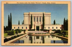 Mesa Arizona~Arizona Latter Day Saints Temple~Vintage Linen Postcard