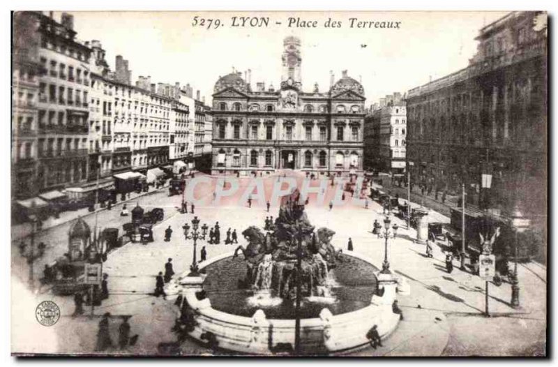 Old Postcard Lyon Place Bellecour