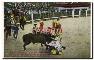 Old Postcard Bullfight Bullfight Caida del Picador