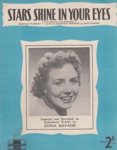 Stars Shine In Your Eyes Edna Savage 1950s Sheet Music