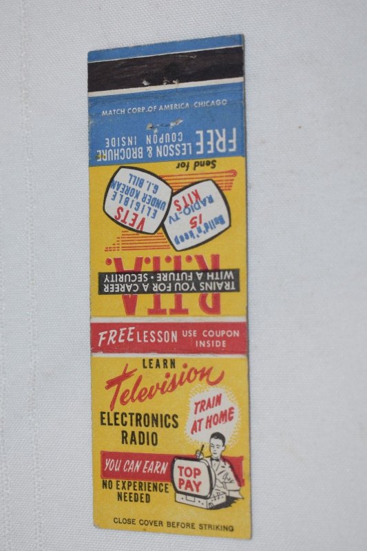 Learn Television Electronics Radio Advertising Front 20 Strike Matchbook Cover