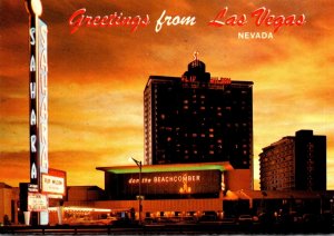 Nevada Las Vegas Greetings Showing Hotel Sahara