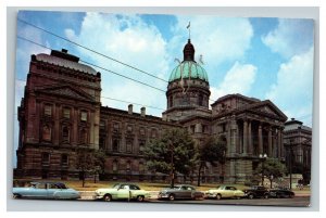 Vintage 1950's Postcard Antique Cars at the Indiana State House Indianapolis