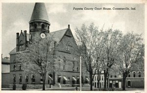 Vintage Postcard 1920's Court House Connersville Fayette County Indiana