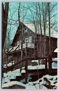 Postcard PA Lake Wallenpaupack White Beauty View Resort Winter View M13