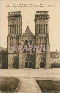 Postcard Old Church of Caen la Trinite Abbaye aux Dames (XII Century) West Fa...