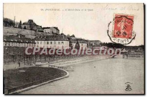 Old Postcard Pontoise Hotel God And The Quay