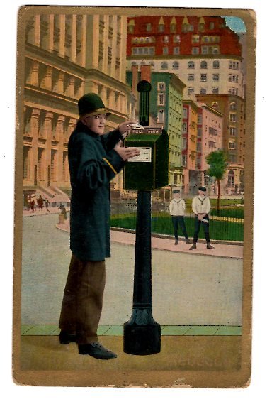 For my Rebecca, Man Mailing Postcard, First Name, Used 1913