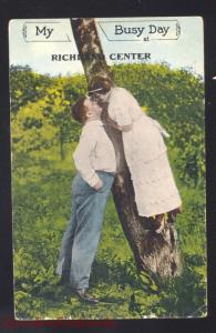 RICHLAND CENTER WISCONSIN LOVERS CLIMBING TREE ANTQUE VINTAGE POSTCARD