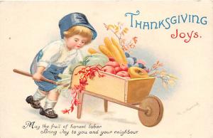 Thanksgiving, Ellen H Clapsaddle Postcard Writing on back 