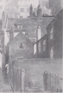 Byrons Yard Narrow Marsh Nottingham Victorian Sketch Postcard