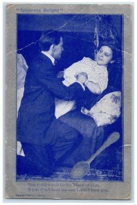 c1910's Spooners Delight Sweet Couple Romance Unposted Antique Postcard