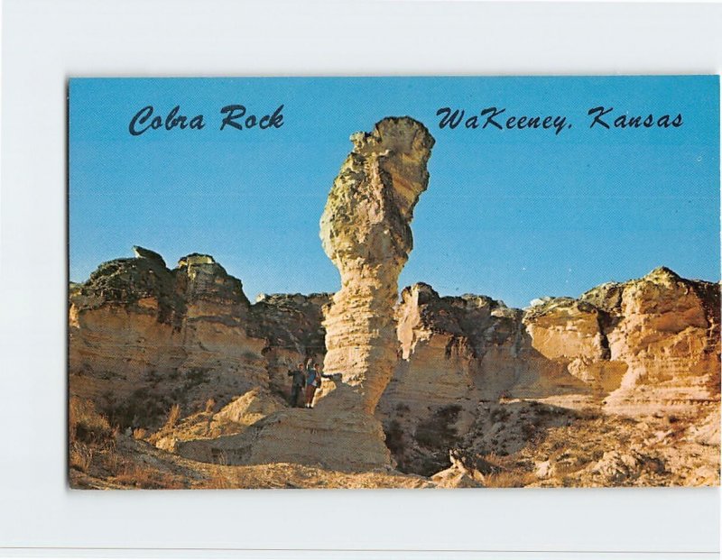 Postcard Cobra Rock, WaKeeney, Kansas