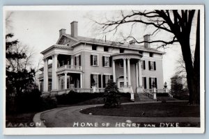 c1910's Avalon Home Of Henry Van Dyke Mansion Princeton NJ RPPC Photo Postcard