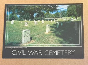 UNUSED POSTCARD - CIVIL WAR CEMETERY, NATIONAL MILITARY PARK, VICKSBURG, MISS.