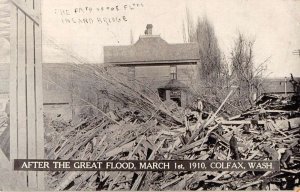 Colfax Washington Flood Disaster Vintage Postcard AA38538