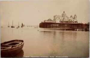 Pavilion Central Pier Morecambe England UK Unused Real Photo Postcard F32