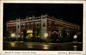 Spokane Washington Hazen and Jaeger Funeral Home Postcard U13
