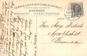 Aalborg Denmark Slotsgade Street Scene Vintage Postcard AA108764