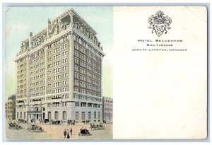 Baltimore Maryland Hotel Belvedere Exterior Building View c1900 Vintage Antique