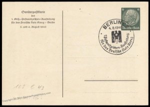 3rd Reich Germany 1940 KdF Deutsches Rotes Kreuz Red Cross Postcard USED 97398