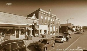 Toulon IL Swank Bldg~Derby Barber Shop~Grocer Stonier~Model Bakery~RPPC c1907 