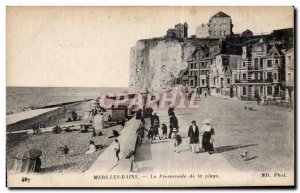 Old Postcard Mers les Bains Promenade de la Plage