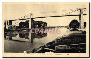 Old Postcard Suspension Bridge Tonnay Charente