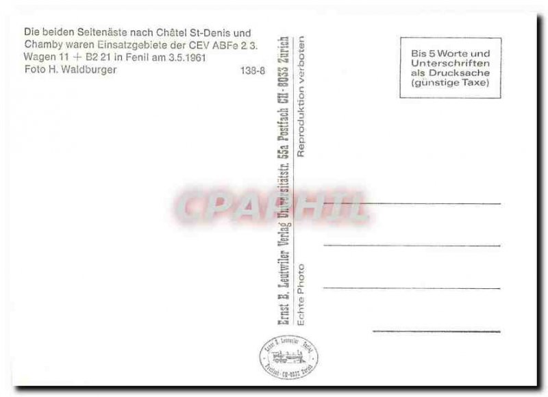 Postcard Modern Chatel St Denis und Chamby CEV ABFE February 3 Wagen 11 B2 21