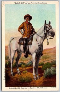 Lookout Mountain Colorado 1953 Postcard Buffalo Bill On His Horse Isham