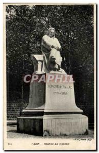 Paris - 16 - Balzac statue Old Postcard