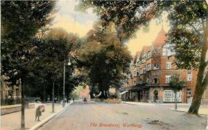 Broadway Worthing 1906 West Sussex UK Postcard Walter Bros 888