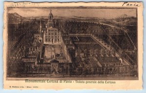 Monumental Certosa di PAVIA - General view of the Certosa ITALY Postcard