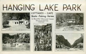 Postcard RPPC 1940s Colorado Springs Hanging Lake Park Cottages cafe CO24-1776