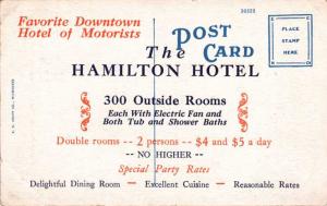 Hotel Hamilton, Washington, DC - Advertising Postcard - WB