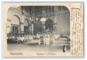 1907 Wartesaal I. U. II Klasse. Staatsbahnhof Hannover Germany Postcard 