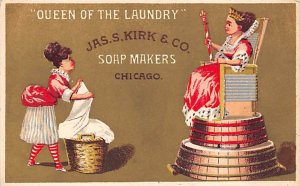 Approx. Size: 3 x 4.75 Queen of the laundry, JAS. S. Kirk & Co. soap makers  ...