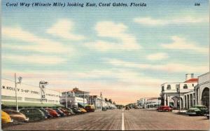Coral Gables Florida~ART DECO Coral Way East~Holly 5&10c Store~1940s Linen PC