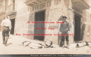 Mexico Border War, RPPC, Killed on Corner of M Leado & Morelos, Vera Cruz