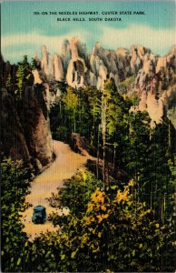 Vtg 1930s Needles Highway Custer State Park Black Hills South Dakota SD Postcard