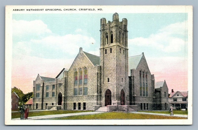 CRISFIELD MD ASBURY ME CHURCH ANTIQUE POSTCARD  