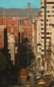 Vintage Postcard 1969 Street Cable Car San Francisco California CA