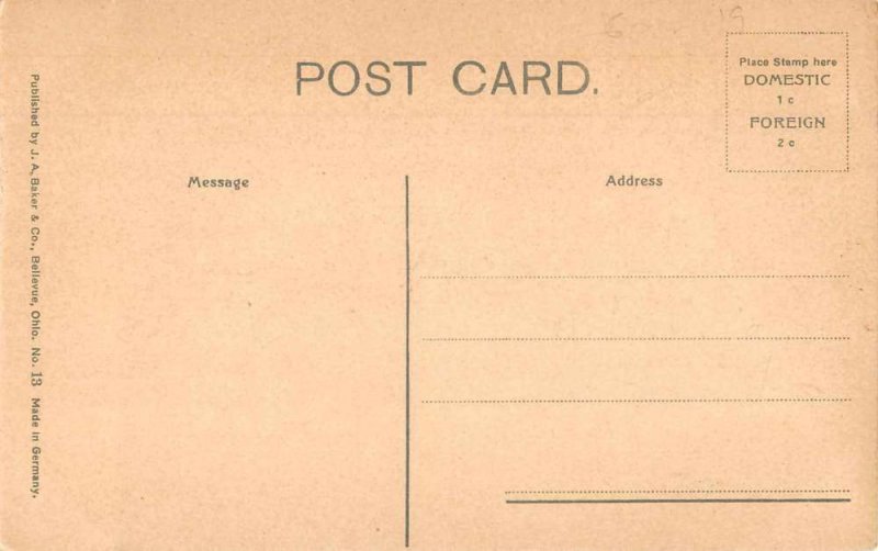 Bellevue Ohio North West Street Vintage Postcard JI657255