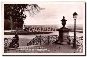 Postcard Old Saint Germain En Laye taken the terrace Perspective stairs Henry