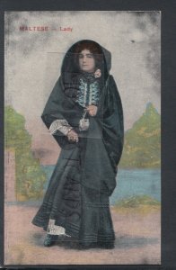 Malta Postcard - Traditional Costumes - Maltese Lady  RS17296