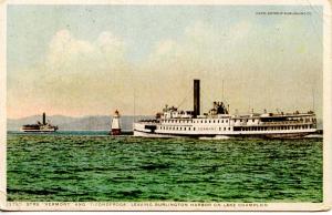 VT - Burlington. Steamers Vermont and Ticonderoga on Lake Champlain.    *RPO