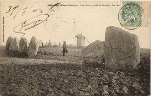 CPA St-PIERRE QUIBERON-Les Alignements du Moulin-L'Allée (27471)