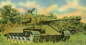 Postcard U.S. Army M26 90mm Mounted Tank at Fort Knox, KY.         R5