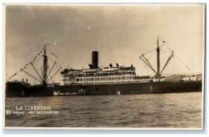 c1920's El Vapor La Libertad El Salvador Central America RPPC Photo Postcard